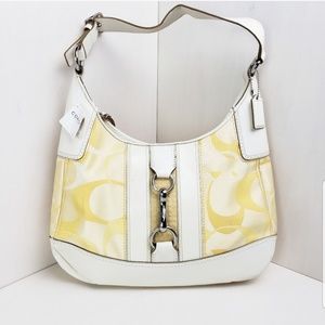 Coach Hampton Optic Signature Stripe Logo Hobo Bag